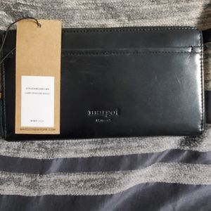 Margot Black Smooth leather large zip around wallet